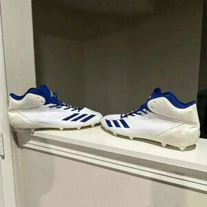 Adidas Mens Adizero 5-Star 6.0 B42486 White Blue Cleat Mens Size 17